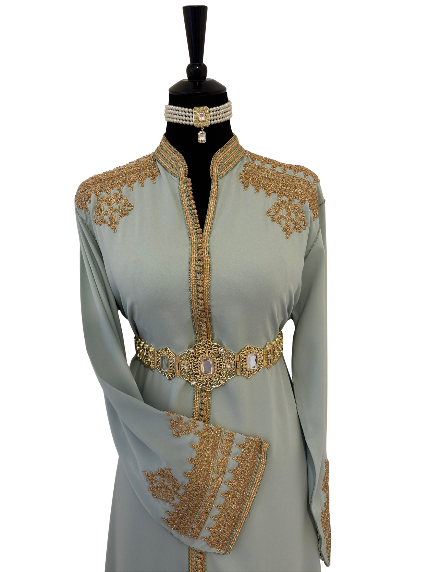 Caftan Karachi bleu claire