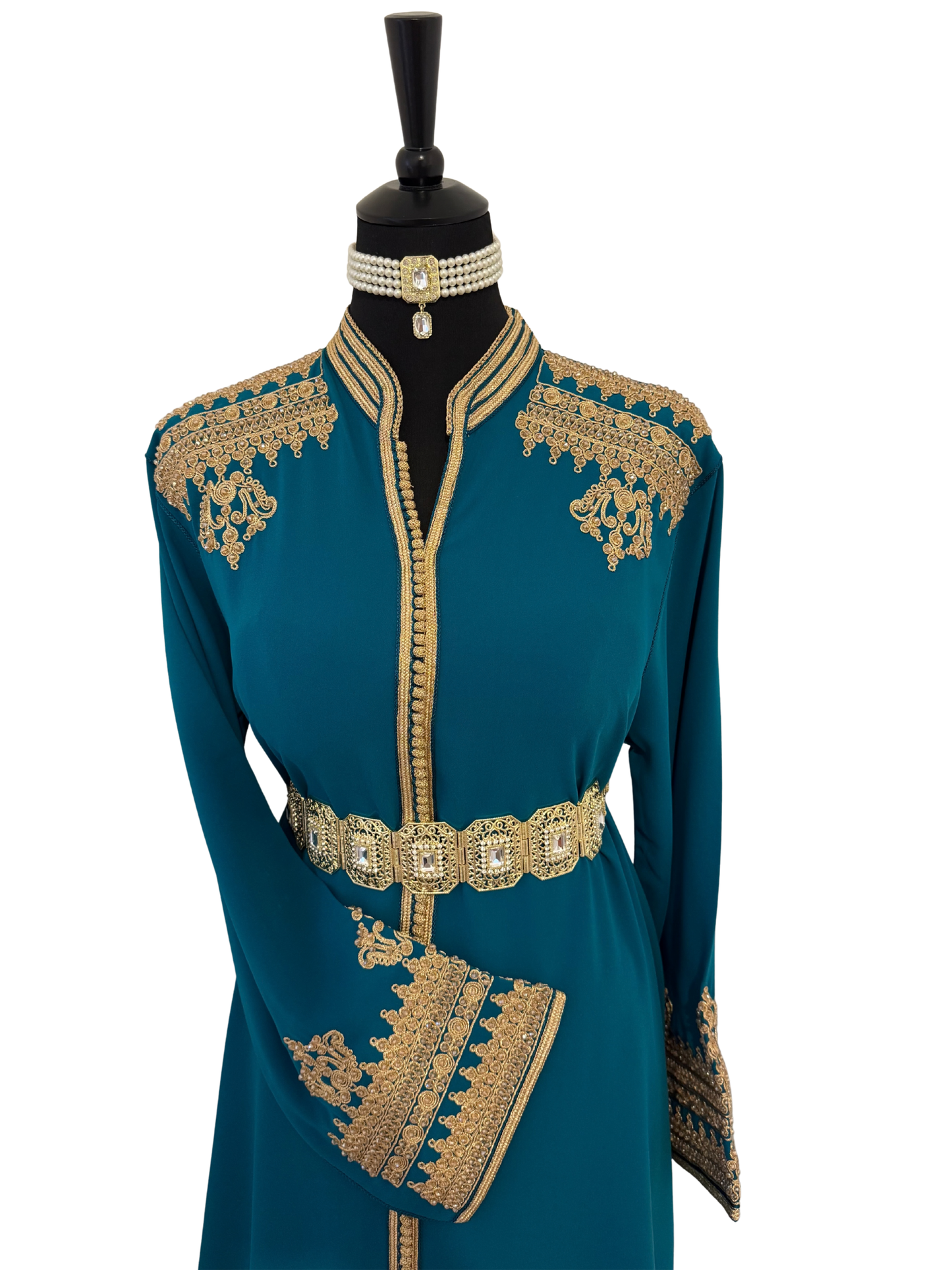 Caftan KARACHI Bleu Turquoise