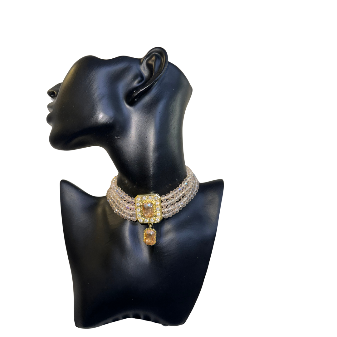 Beige Choker Necklace – medinas caftans - Main Image