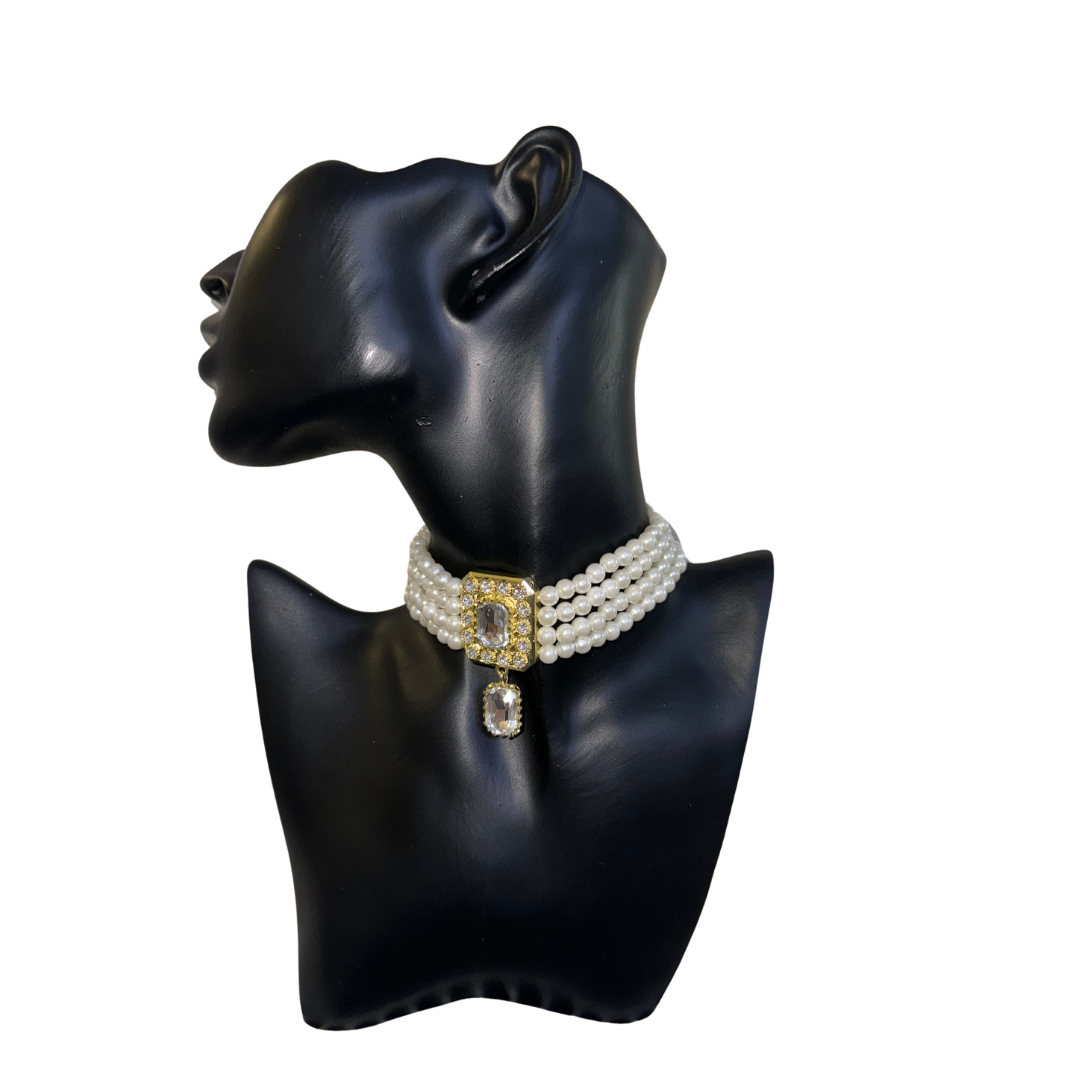 Collier Ras-du-cou Blanc