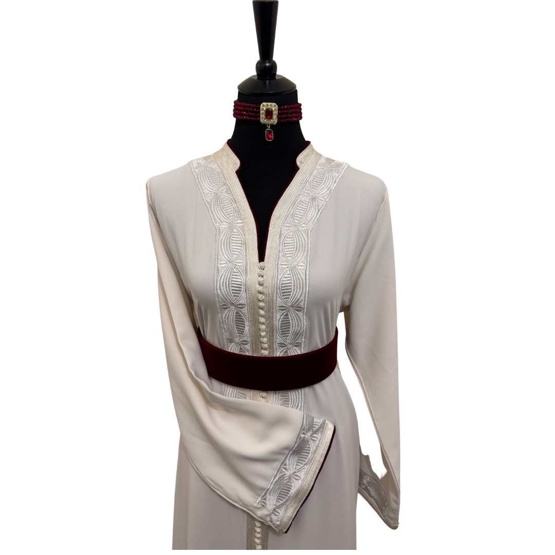 Caftan Kyoto Blanc et Rouge