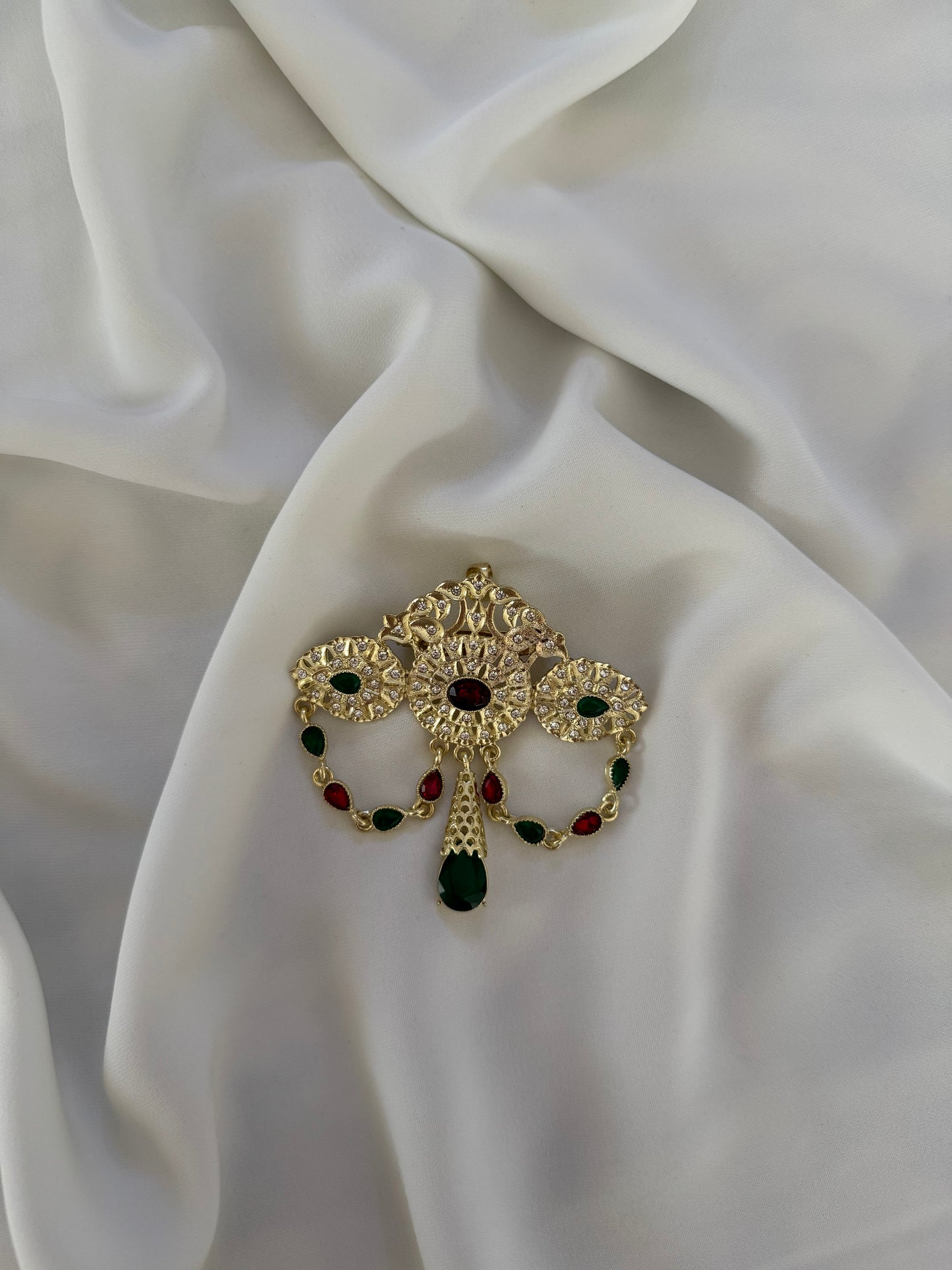 Broche Vert et Rouge