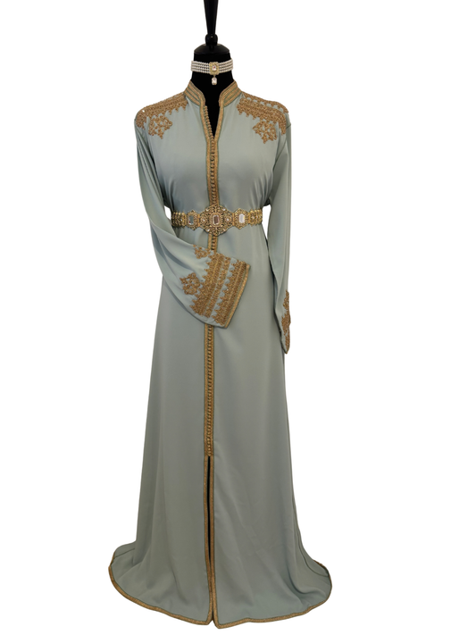 Caftan Karachi bleu claire