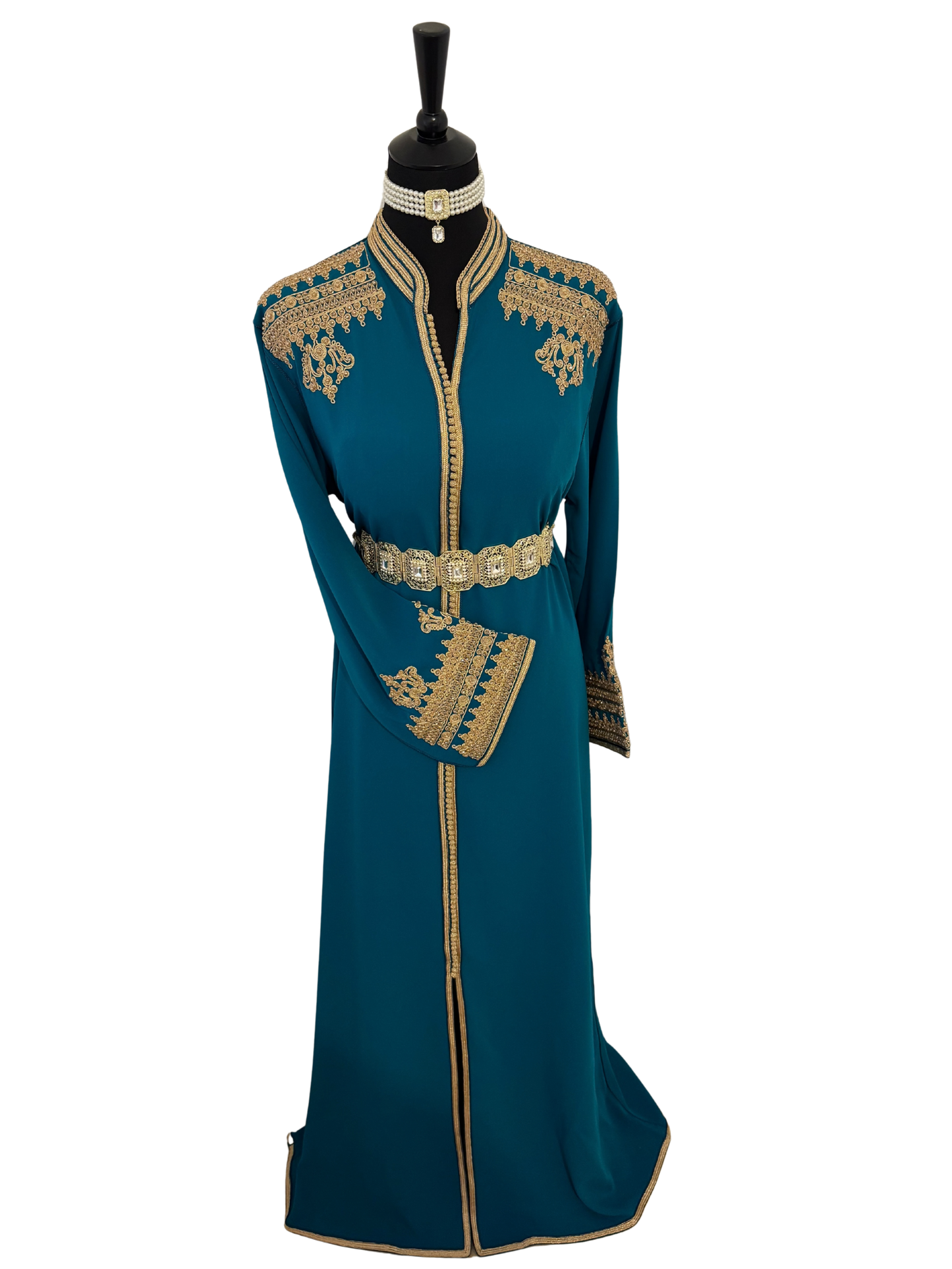 Caftan KARACHI Bleu Turquoise
