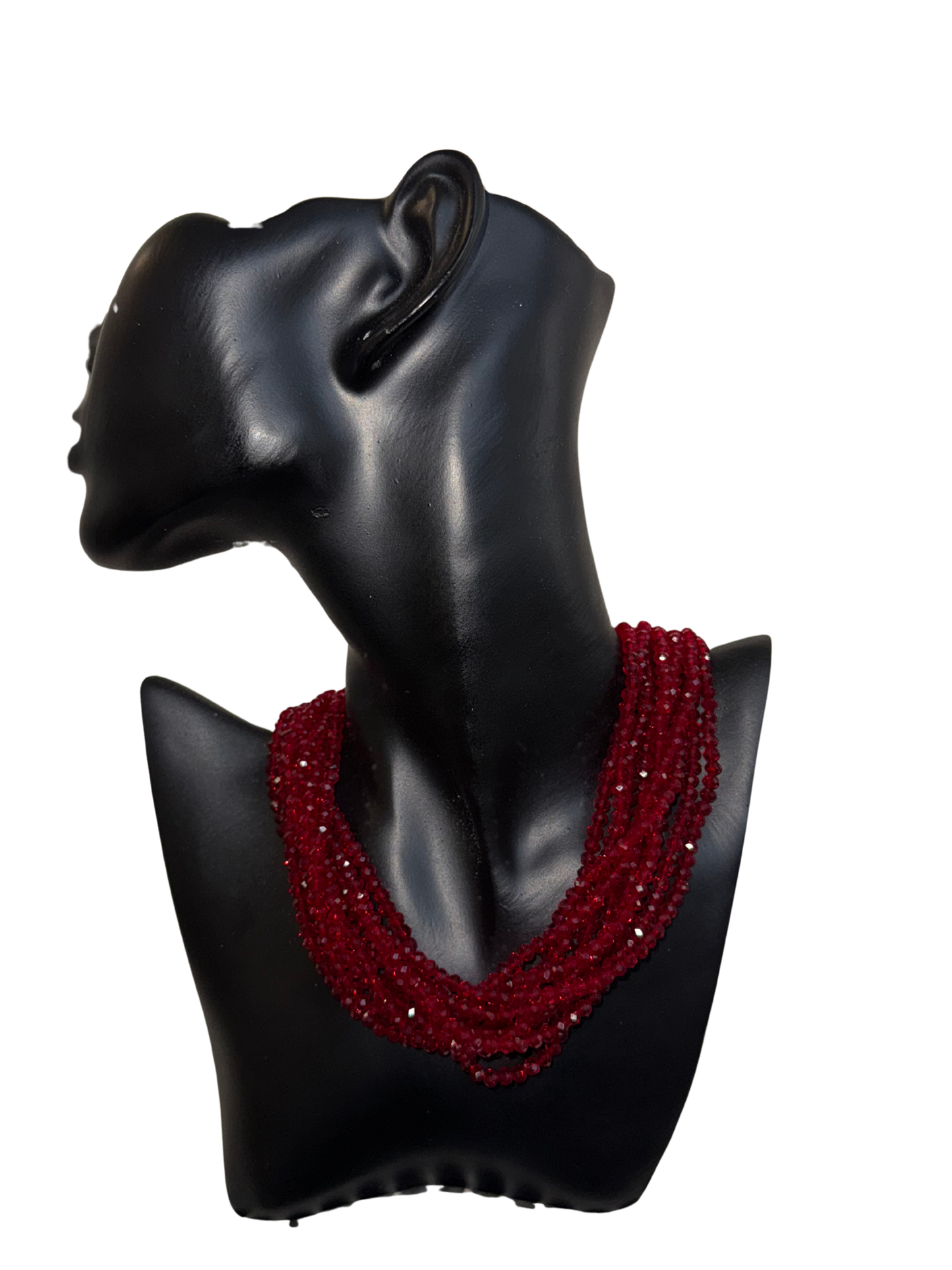 Collier strass rouge