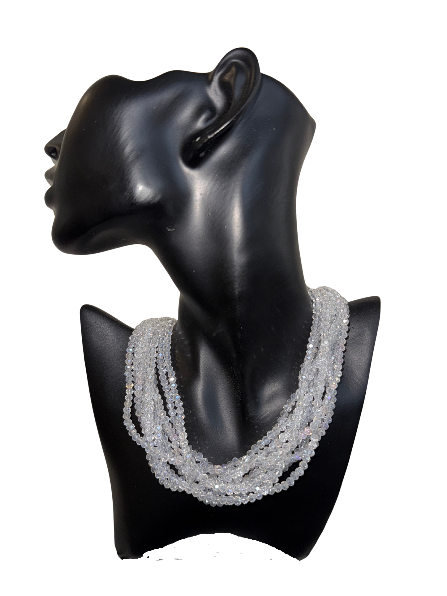 Collier strass blanc