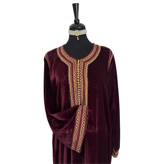 Caftan Gandoura Bordeaux