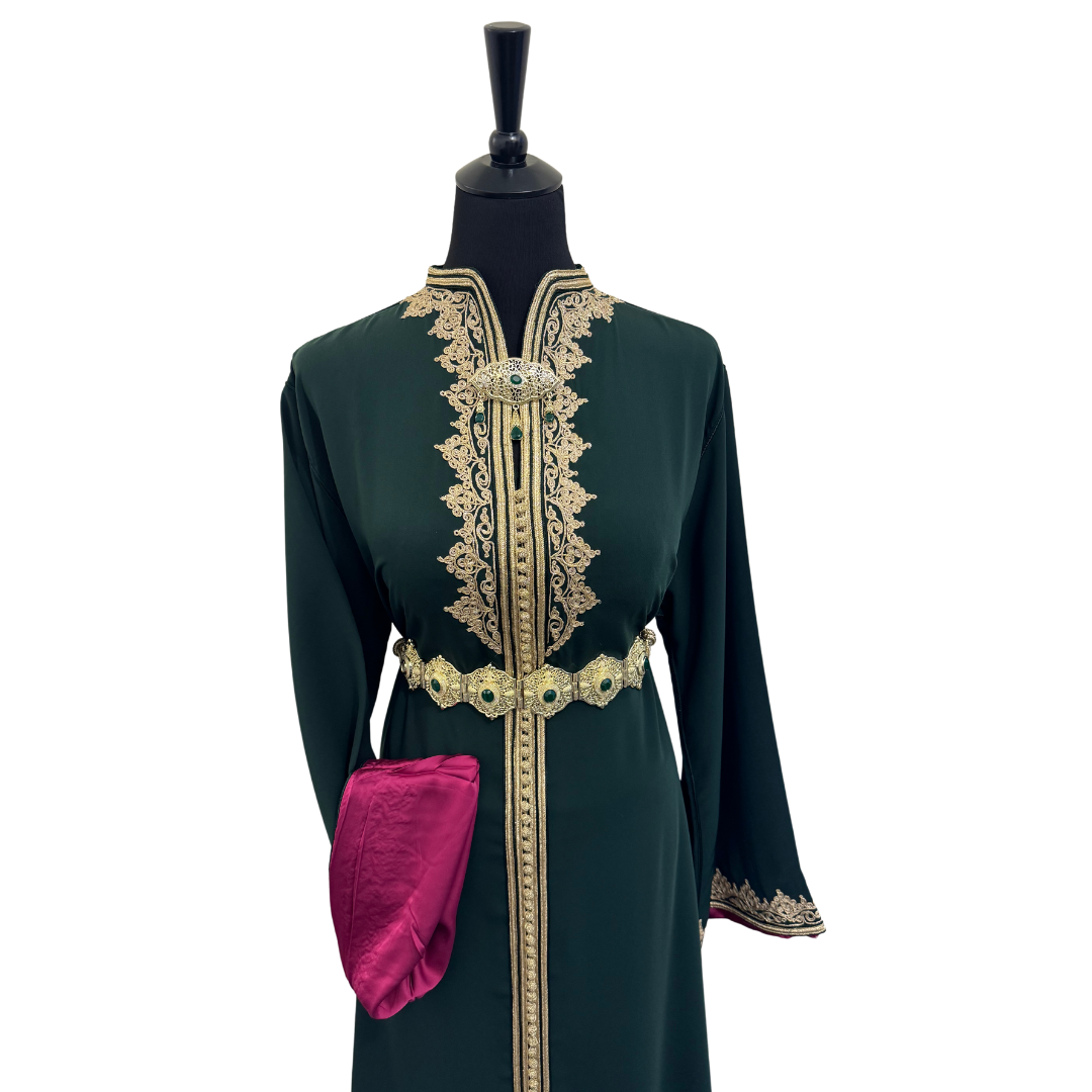 Caftan LATINA Vert Bouteille